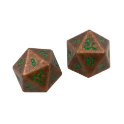 ASMODEE D&D Heavy Metal Feywild Copper And Green D20 Dice Set