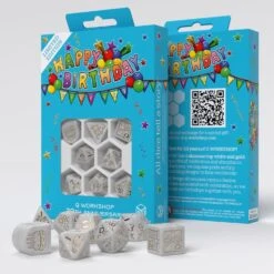 ASMODEE Q-Workshop Dice 20th Anniversary Happy Birthday Dice Set
