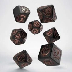 ASMODEE Q-Workshop Dragons Modern Dice Set Black & Copper