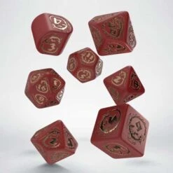 ASMODEE Q-Workshop Dragons Modern Dice Set Red & Gold