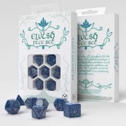 ASMODEE Q-Workshop Elvish Cobalt & Silver Dice Set