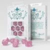 ASMODEE Q-Workshop Elvish Shimmering Pink & White Dice Set