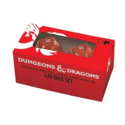 ASMODEE Dungeons & Dragons Heavy Metal Red & White RPG D20 Set