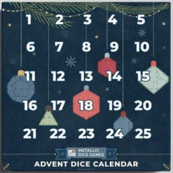 ASMODEE Metallic Dice Games 2022 Poly Dice Advent Calendar